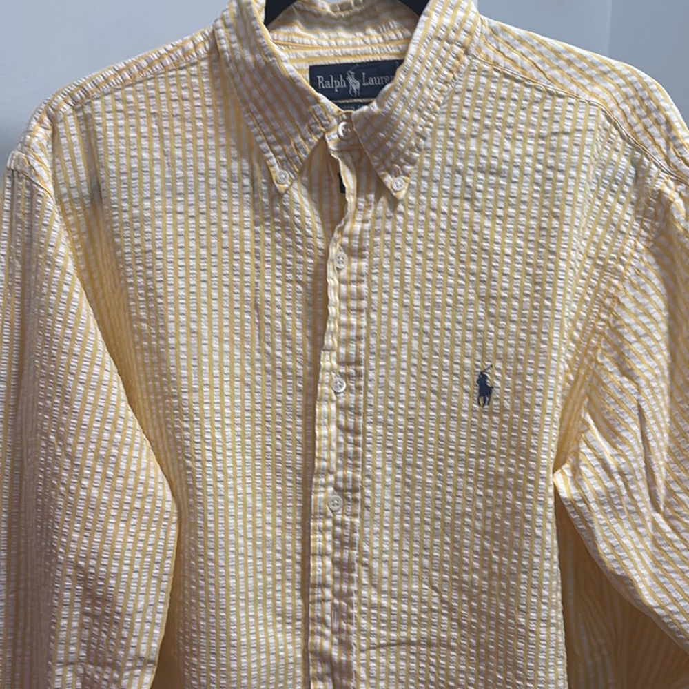 Ralph Lauren Men's Yellow Striped Shirt
